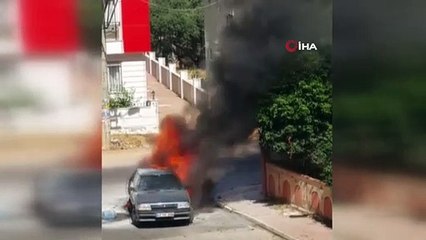 Antalya’da alev alan otomobilde arka arkaya patlamalar oldu