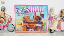 Barbie doll Hotdog Stand Toy Unboxing Assembly Barbie-Puppe Würstelstand  boneka Barbie Mainan