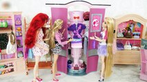 Barbie Rapunzel Ariel go Shopping to Doll Clothing Store Puppe Bekleidungsgeschäft toko Pakaian