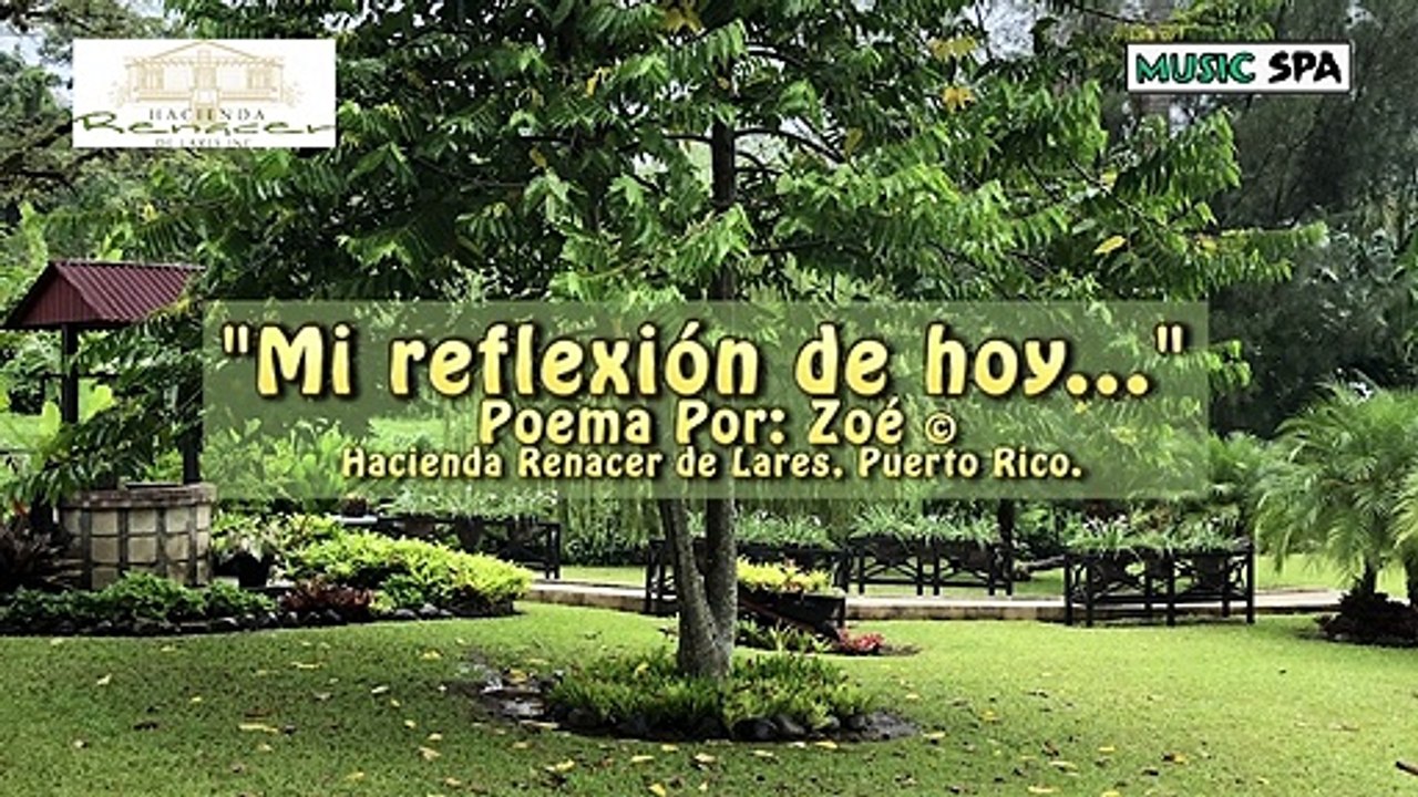 MI REFLEXIÓN DE HOY - Poema Por Zoé - Hacienda Renacer de Lares- Puerto Rico. & Music Spa