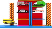 Learn Colors with Multi-Level Parking Toy Street Vehicles - Colors Collection for Children