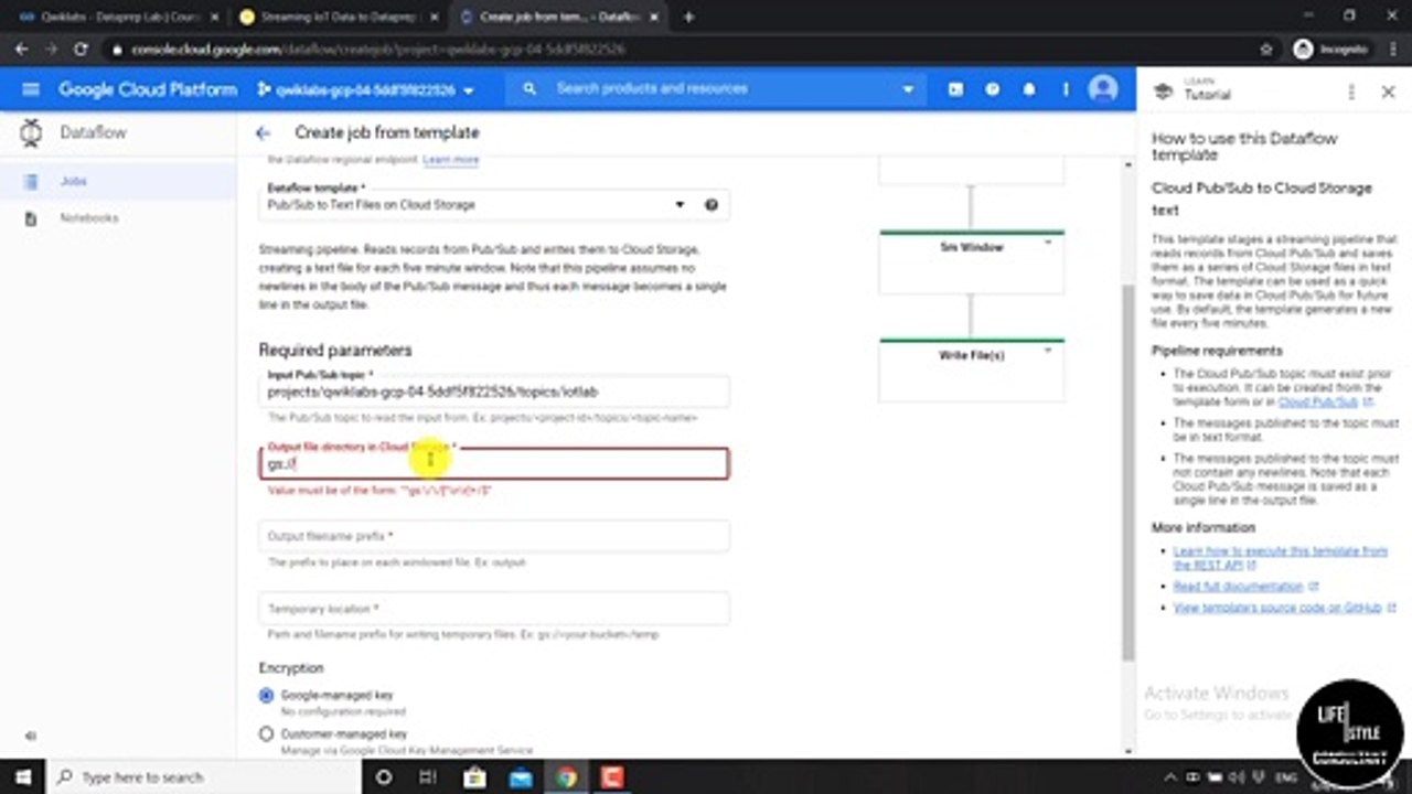 Industrial iot On Google Cloud Platform | Quicklab- Streaming IoT Core Data to Dataprep | Coursera