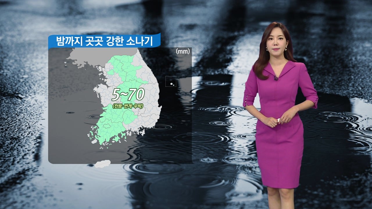 [날씨] 밤까지 곳곳 강한 소나기... 천둥·번개·우박까지 / YTN