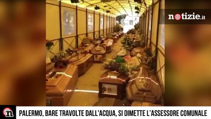 Palermo, bare galleggianti dopo l’alluvione: le terribili immagini al cimitero dei rotoli