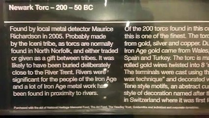 Newark Torc (neck ornament), in the Civil War Museum centre, Newark, Nottinghamshire, England