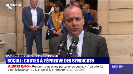 Laurent Berger (CFDT) :'On a constaté une volonté de dialogue de la part du Premier ministre'
