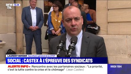 Laurent Berger (CFDT) :'On a constaté une volonté de dialogue de la part du Premier ministre'