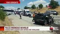 Son dakika... Tunceli'de yolcu taşıyan midibüs devrildi! Yaralılar var | Video