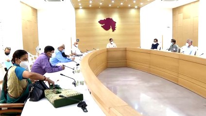 COVID-19 CRISIS RELATED MEETING BY VIJAY RUPANI IN GANDHINAGAR