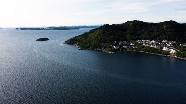 Drone view mountains and sea