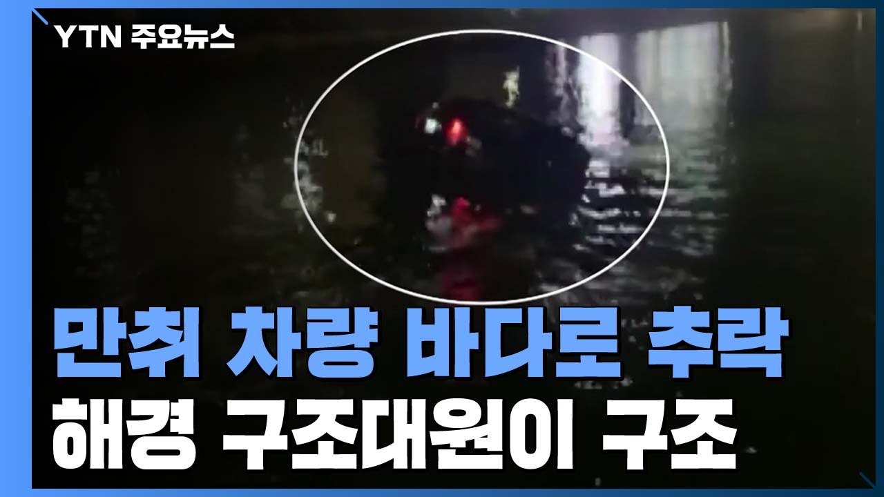 만취 운전으로 바다에 풍덩...해경 파출소 인근이라 목숨 구해 / YTN