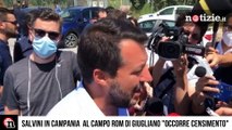 Blitz di Salvini al campo rom di Giugliano 
