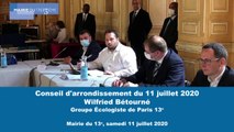 Discours de Monsieur Wilfried Bétourné - Conseil d'arrondissement - Samedi 11 juillet 2020