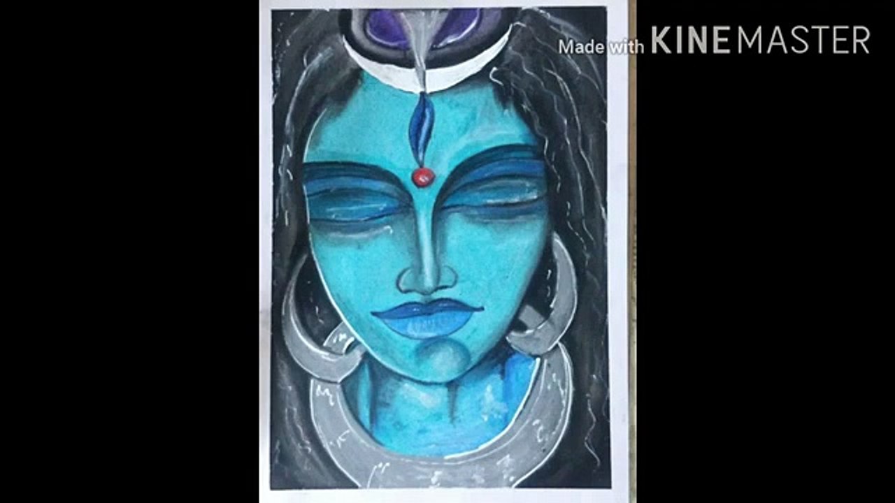 Lord Shiva Drawing with oil pestal step by step