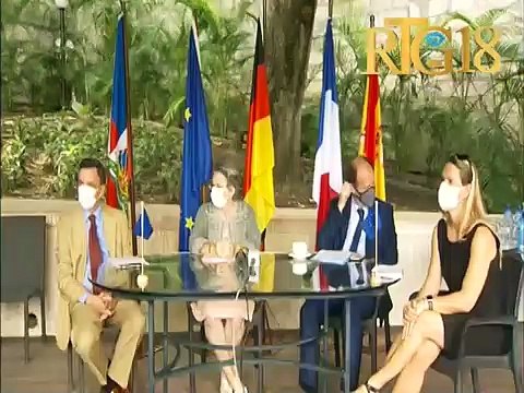 Yon avyon ki gen ladann 70 tòn materyèl medikal rantre an Ayiti pou malad Covid-19, yon inisyativ UE