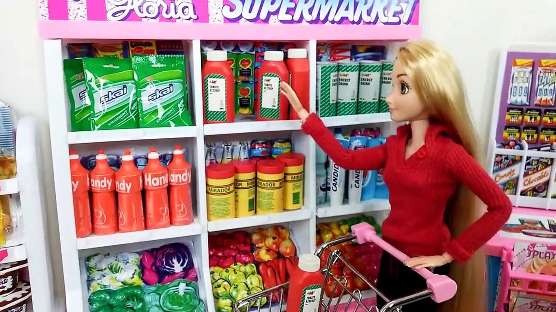 Barbie & Chelsea Grocery Shopping - Barbie Doll Supermarket