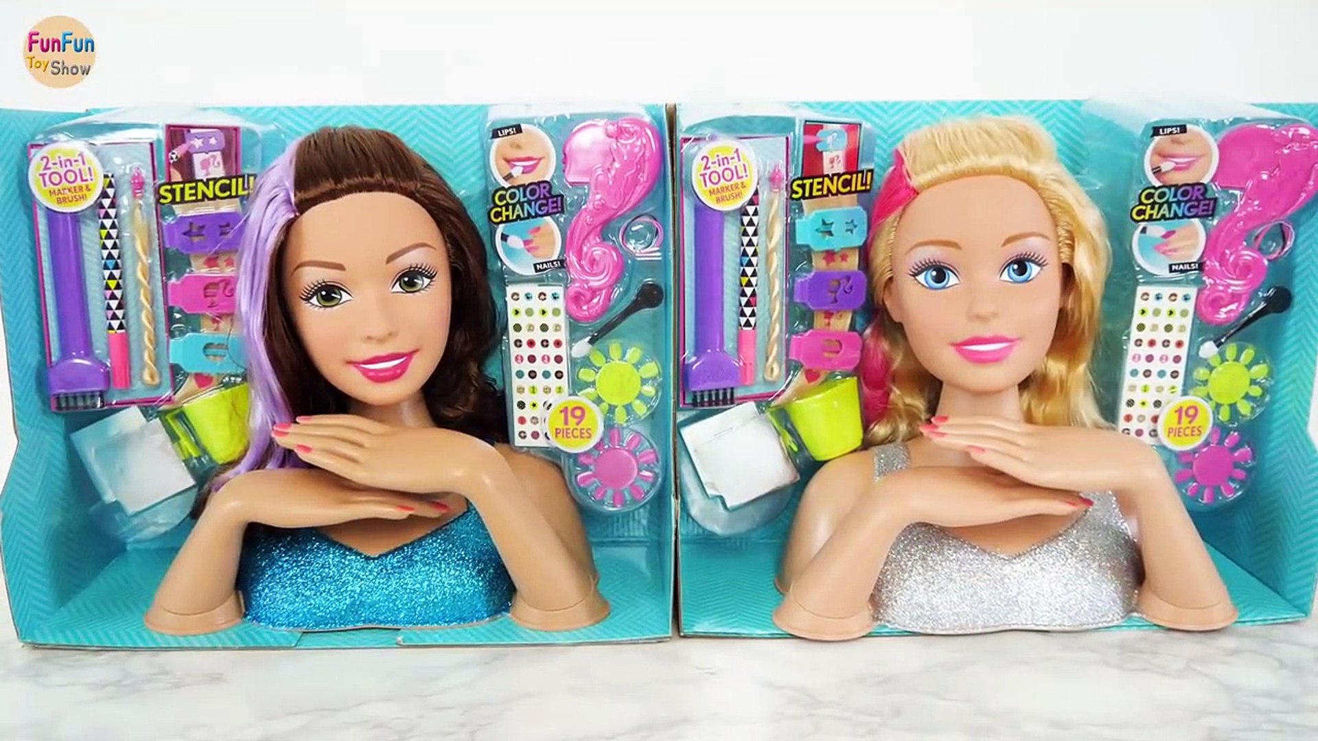 giant barbie head styling doll makeup cosmetic set