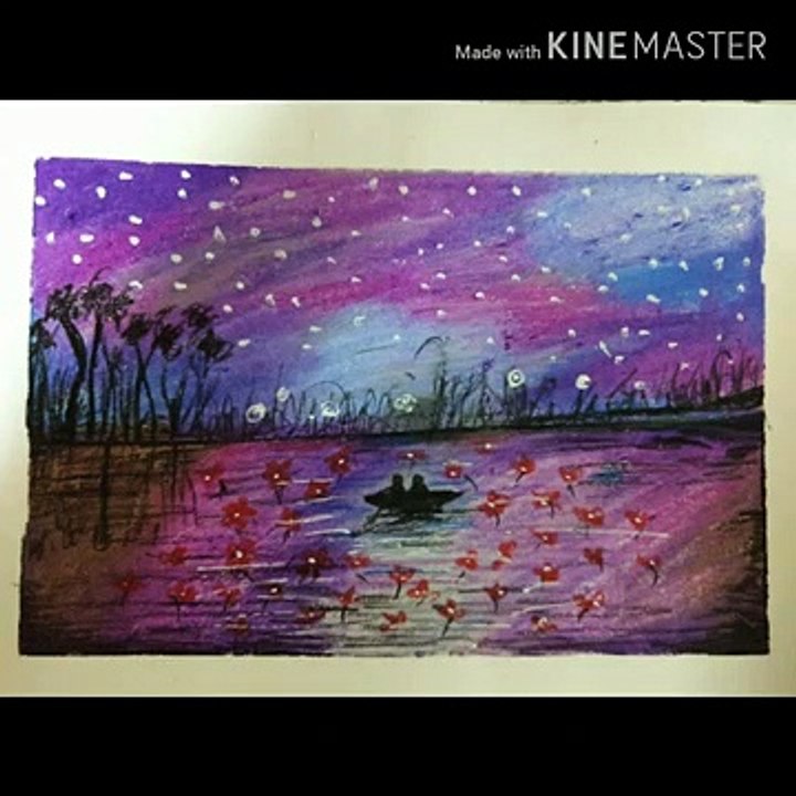 Beautiful Oil Pestal Scenery Step by step easy