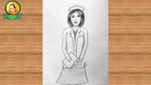 How to Draw a Nurse | How to Draw NURSE Sketch Art for Beginners Step by Step Drawing | shailja art