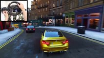 Forza Horizon 4 Drifting BMW M4 in Snow (Steering Wheel   Shifter) No HUD Gameplay