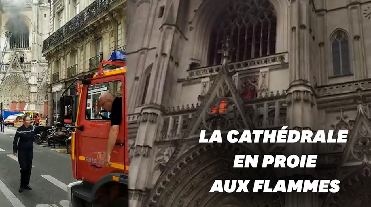 Les images du violent incendie à la cathédrale de Nantes