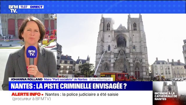 Incendie de la cathédrale de Nantes: pour la maire Johanna Rolland, ce qui domine, c'est la tristesse