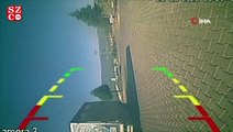 Korku dolu anlar araç kamerasıyla görüntülendi