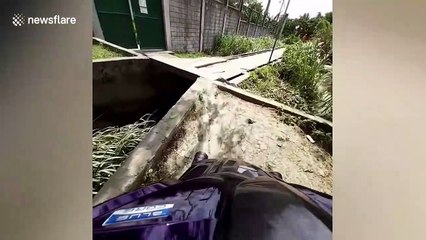 This is why you shouldn't follow a GPS! Delivery rider gets sent down tiny dangerous roads