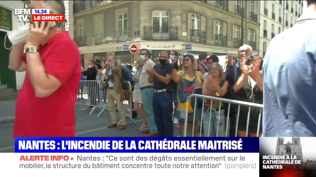 Incendie à la cathédrale de Nantes: les pompiers applaudis par les riverains
