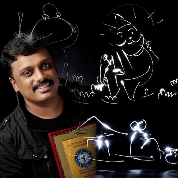Meet Kerala artist Anoop Upaasana who makes paintings with light