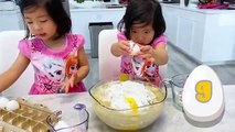 How to make A Rainbow Cake DIY Kids size Baking!!!