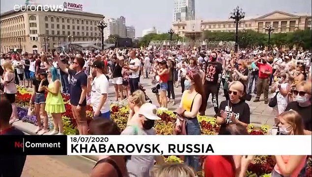 Tens of thousands protest in Russia's far east in support of arrested governor Sergei Furgal