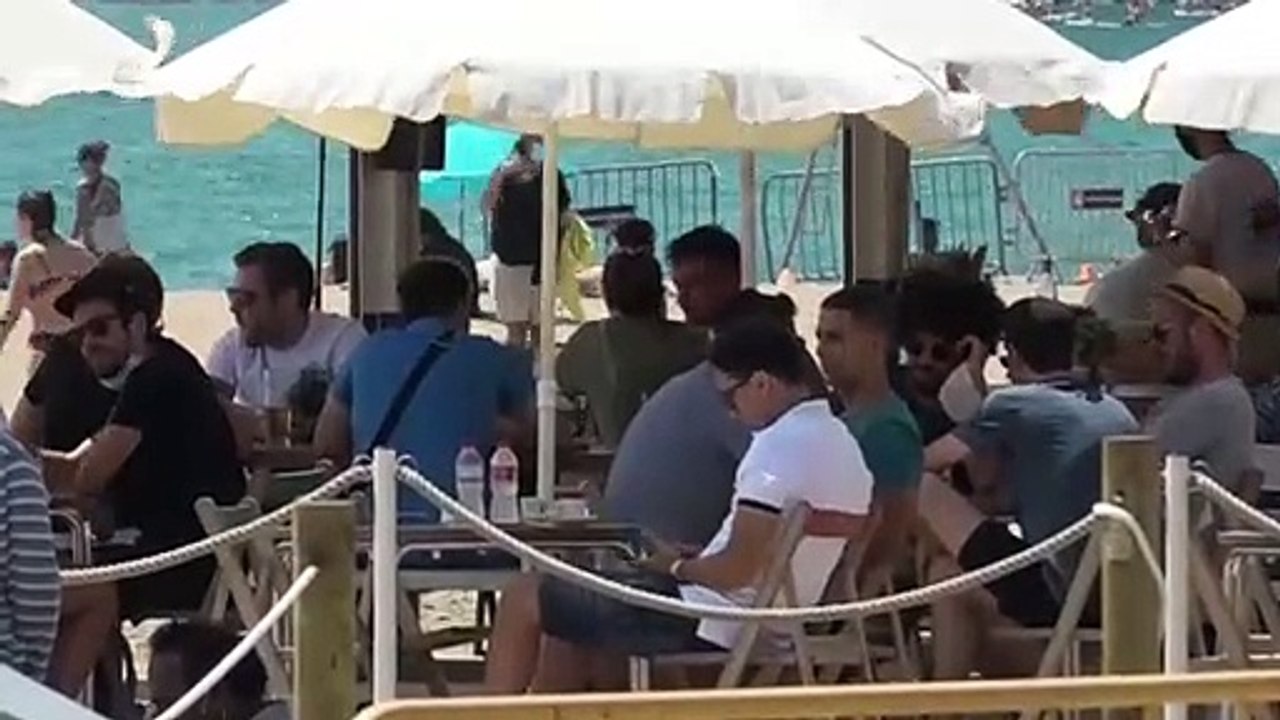 Las playas de Barcelona, sin aglomeraciones este sábado por la mañana