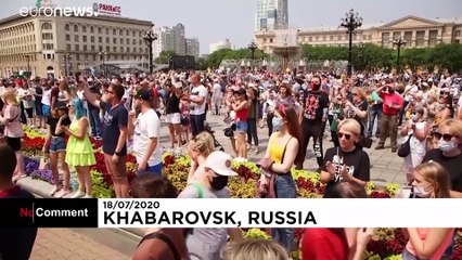Rusya'nın uzak doğu şehri Habarovsk'ta binlerce kişi Kremlin'i protesto etti