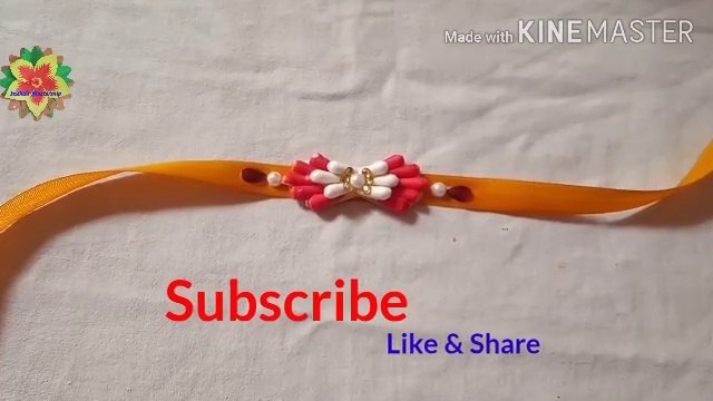 राखी/ Ribbon Rakhi/ Ghar per Rakhi Kaise banaen/ Moti wali Rakhi/ rakhi making ideas at home/ Rakshabandhan/ राखी बनाने का तरीका/ bracelet craft/ Friendship Day/ Friendship Day bracelet/diy rakhi/diy projects/DIY/DIY craft/ rakhi making at home/ easy