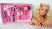 Gaint Barbie Head Styling Doll Makeup Cosmetic Set دمية باربي لعبة Barbie Maquiagem Brinquedos