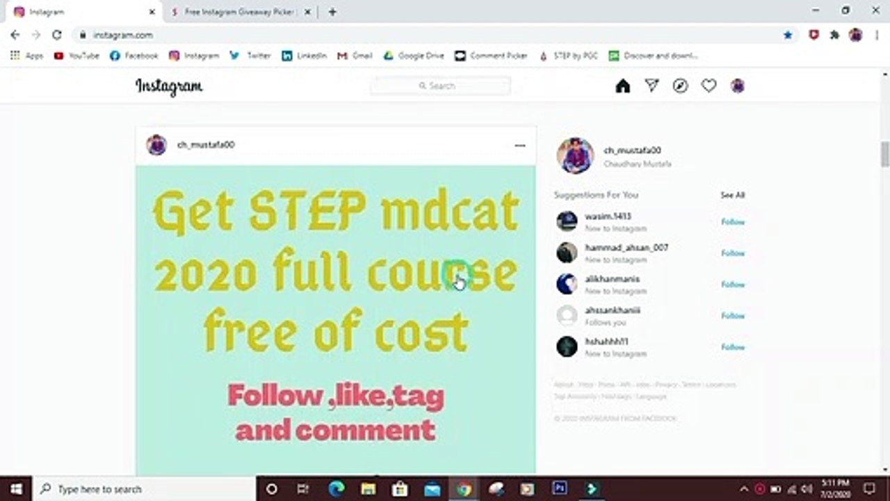 instagram winner