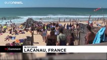 ویدئو؛ تعطیلات تابستانی در ساحل لاکانوی فرانسه بدون رعایت فاصله‌گذاری اجتماعی