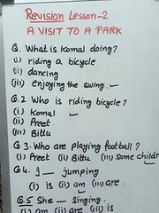 A visit to a park lesson-2 Revision