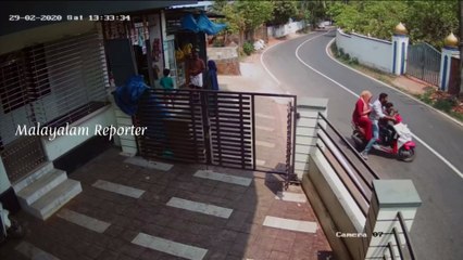 kerala family Live accident caught on cctv camera
