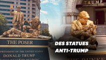 Des artistes créent des statues vivantes anti-Trump à Washington