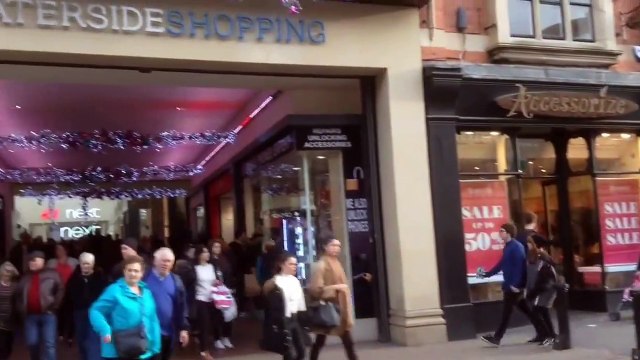 Lincoln England UK Waterside shopping centre - a walkthrough showing the inside of the center