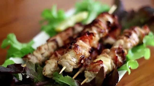 Chicken Kebab with Halloumi and Bacon using kebab Slicer