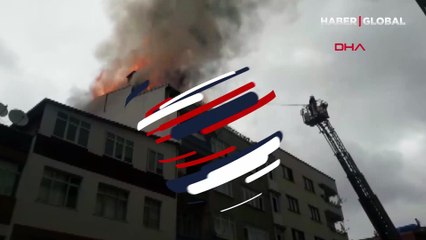 Trabzon'da 6 katlı apartmanda yangın