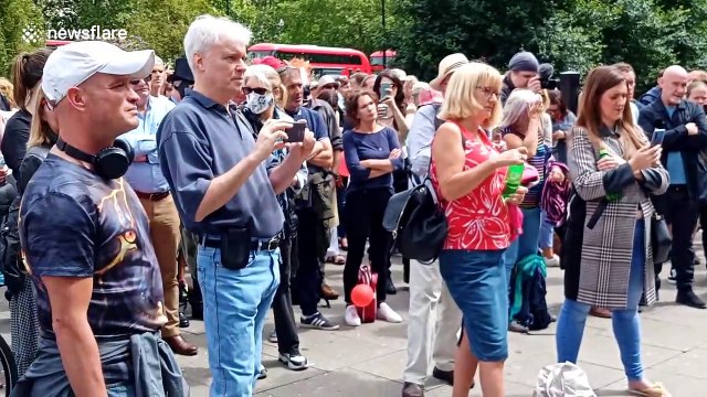Anti-mask and anti-government protesters rally in London