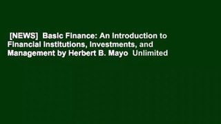 [NEWS]  Basic Finance: An Introduction to Financial Institutions,