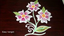creative flower ,rangoli designs with, out dots, - easy muggulu designs, - kolam designs without, dots