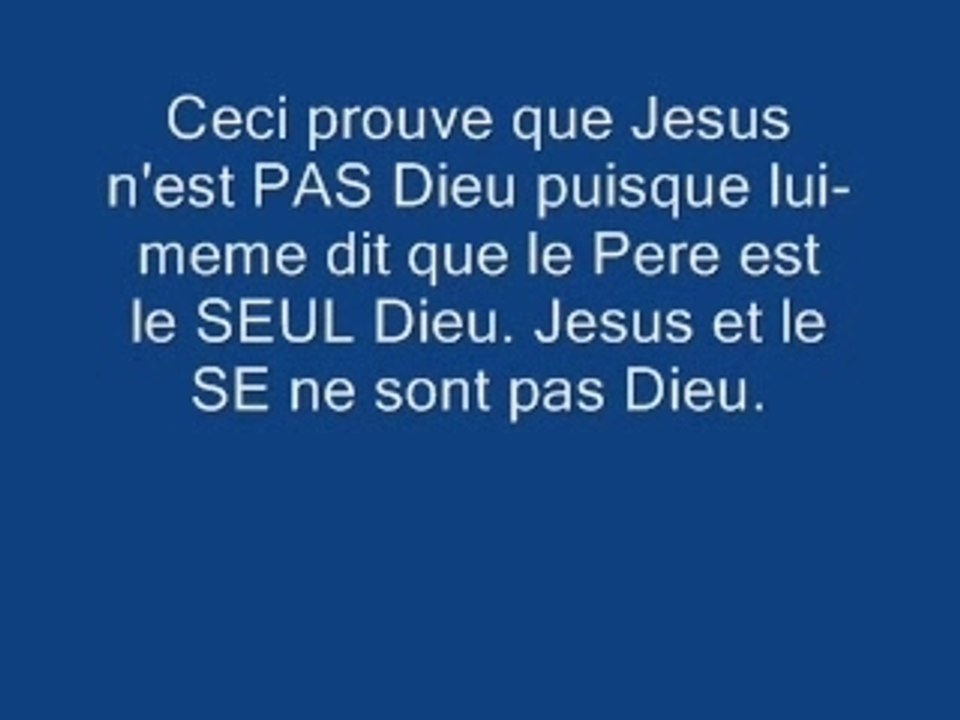 Jesus n'est certainement pas Dieu