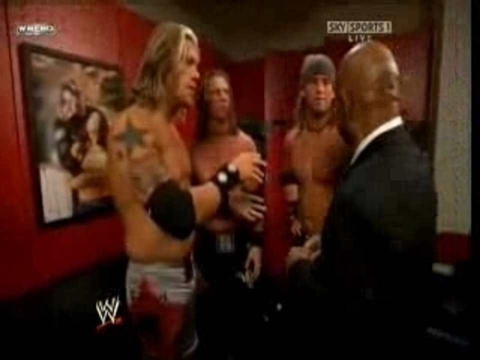 Edge backstage w/Hawkins & Ryder - 2/17/08