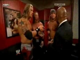 Edge backstage w/Hawkins & Ryder - 2/17/08
